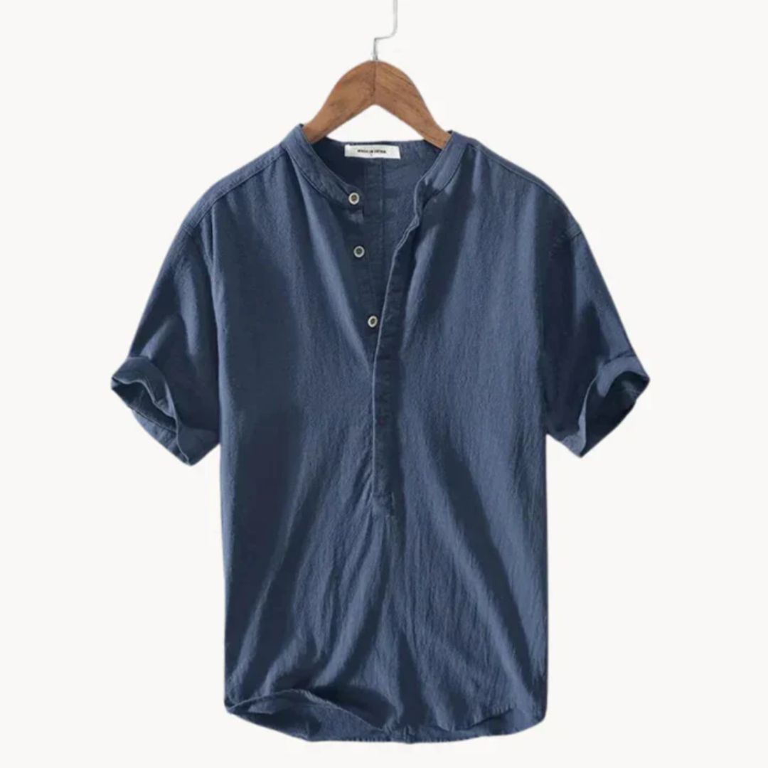 Men’s Mandarin Collar Shirt – Light, Soft and Breathable